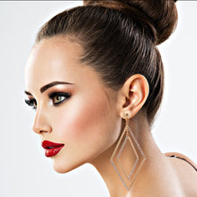 Load image into Gallery viewer, Gold Double Diamond Earrings