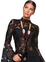 Load image into Gallery viewer, Carved Buffalo Horn Tassel Necklace