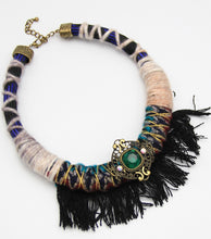 Load image into Gallery viewer, Natural Panther Collar Fringe Necklace set