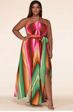 Load image into Gallery viewer, Lux Multiple Strip Halter Dress